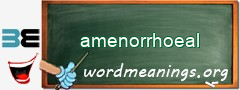 WordMeaning blackboard for amenorrhoeal